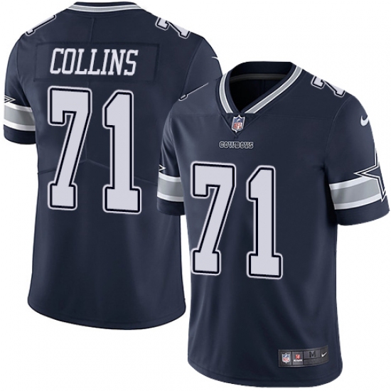Youth Nike Dallas Cowboys 71 La'el Collins Navy Blue Team Color Vapor Untouchable Limited Player NFL Jersey