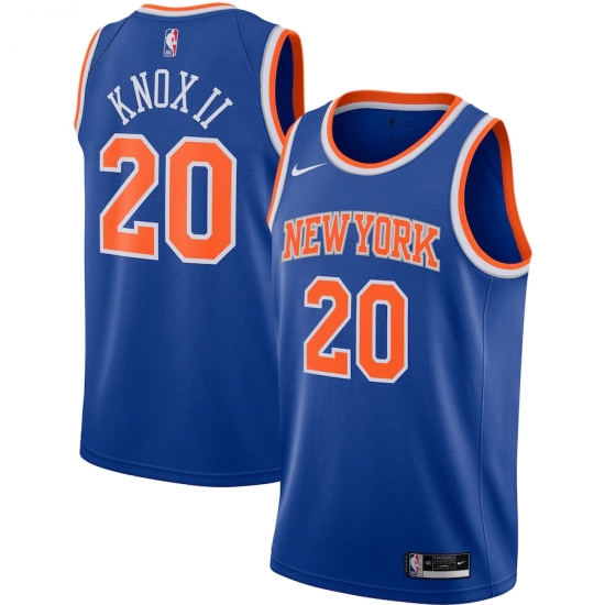 Men's New York Knicks 20 Kevin Knox II Nike Blue 2020-21 Swingman Jersey