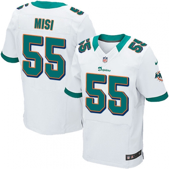 Men's Nike Miami Dolphins 55 Koa Misi Elite White NFL Jersey