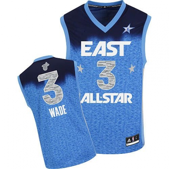 Men's Adidas Miami Heat 3 Dwyane Wade Swingman Blue 2012 All Star NBA Jersey