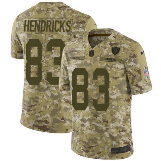 Men's Nike Oakland Raiders 83 Ted Hendricks Limited Camo 2018 Salute to Service NFL Jersey