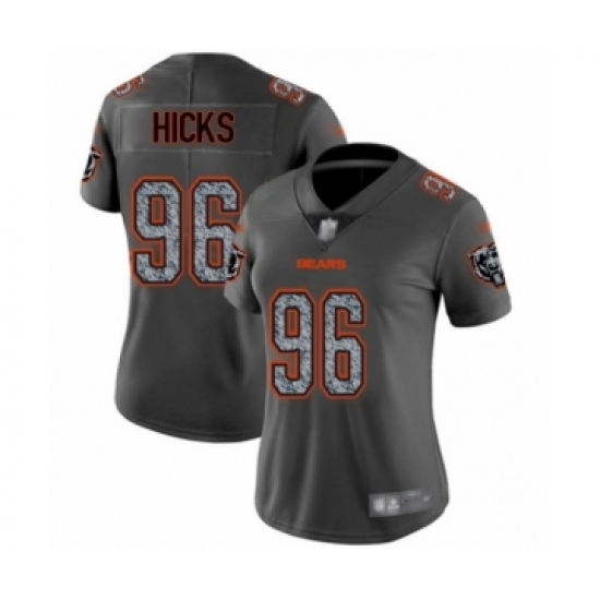 Women's Chicago Bears 96 Akiem Hicks Limited Gray Static Fashion Football Jersey