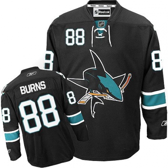 Youth Reebok San Jose Sharks 88 Brent Burns Authentic Black Third NHL Jersey