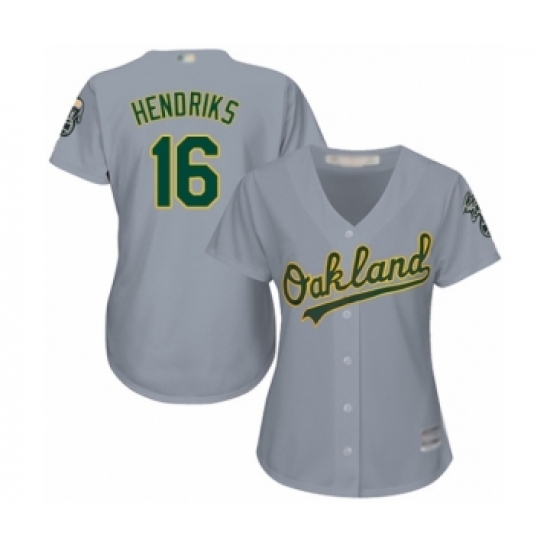 Women's Oakland Athletics 16 Liam Hendriks Authentic Grey Road Cool Base Baseball Jersey
