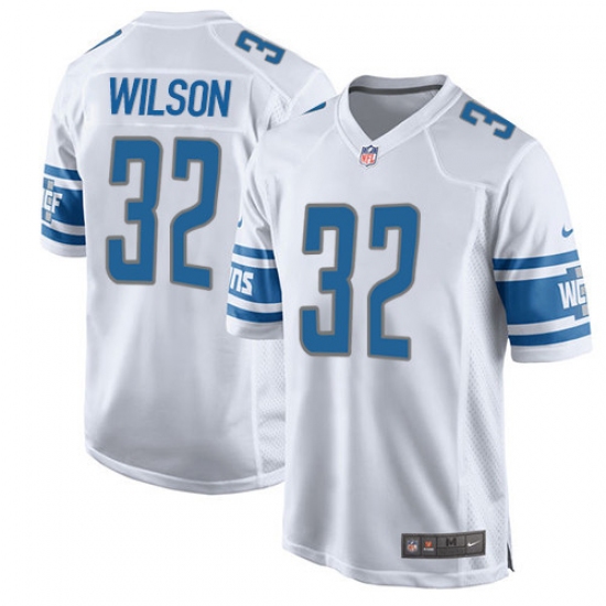 Men's Nike Detroit Lions 32 Tavon Wilson Game White NFL Jersey