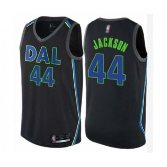 Men's Dallas Mavericks 44 Justin Jackson Authentic Black Basketball Jersey - City Edition