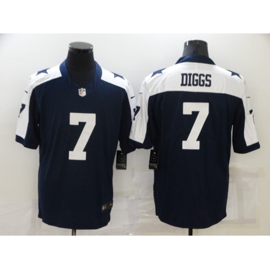 Youth Dallas Cowboys 7 Trevon Diggs Blue Thanksgiving Throwback Limited Jersey
