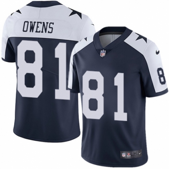 Youth Nike Dallas Cowboys 81 Terrell Owens Navy Blue Throwback Alternate Vapor Untouchable Limited Player NFL Jersey