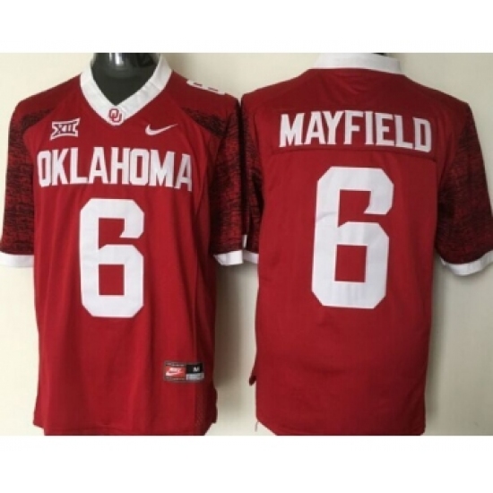 Oklahoma Sooners 6 Baker Mayfield Red College Football Jersey