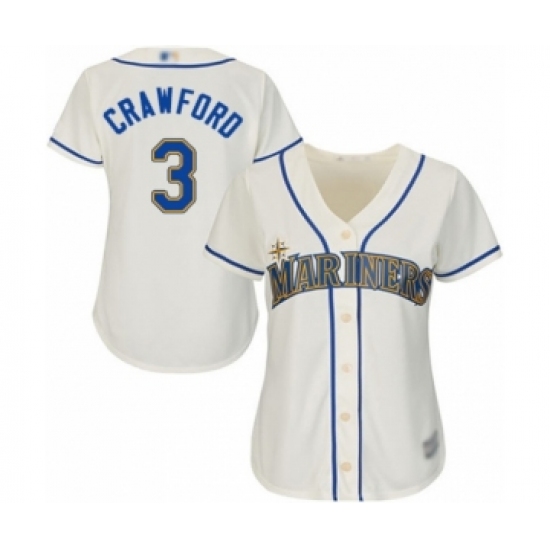 Women's Seattle Mariners 3 J.P. Crawford Authentic Cream Alternate Cool Base Baseball Player Jersey
