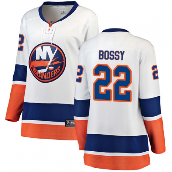 Women's New York Islanders 22 Mike Bossy Fanatics Branded White Away Breakaway NHL Jersey