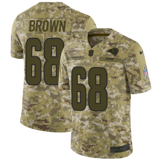Men's Nike Los Angeles Rams 68 Jamon Brown Limited Camo 2018 Salute to Service NFL Jersey