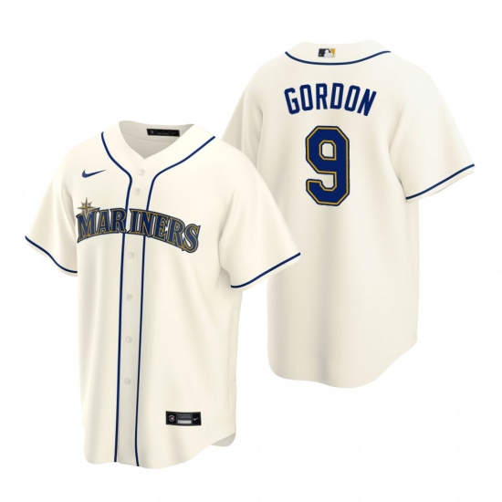Men's Nike Seattle Mariners 9 Dee Gordon Cream Alternate Stitched Baseball Jersey