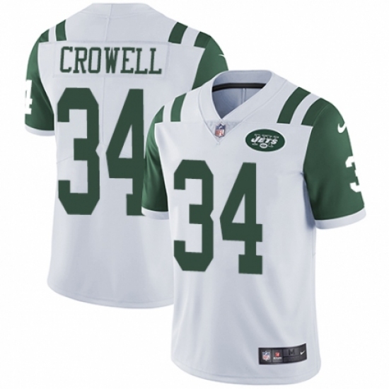 Youth Nike New York Jets 34 Isaiah Crowell White Vapor Untouchable Elite Player NFL Jersey