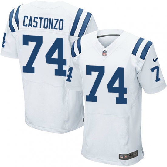Men's Nike Indianapolis Colts 74 Anthony Castonzo Elite White NFL Jersey