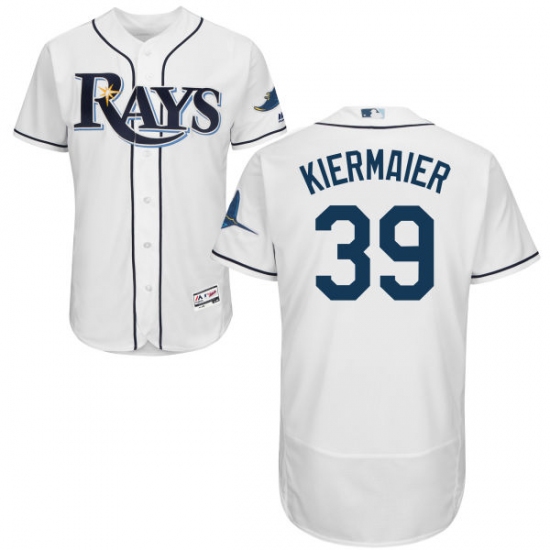Men's Majestic Tampa Bay Rays 39 Kevin Kiermaier Home White Flexbase Authentic Collection MLB Jersey