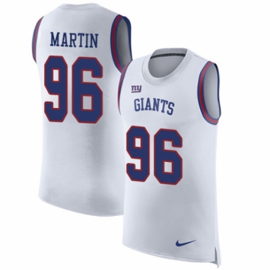Men's Nike New York Giants 96 Kareem Martin White Rush Player Name & Number Tank Top NFL Jersey