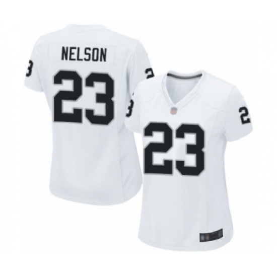 Women's Oakland Raiders 23 Nick Nelson Game White Football Jersey