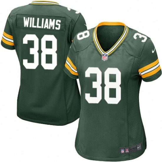 Women's Nike Green Bay Packers 38 Tramon Williams Game Green Team Color NFL Jersey