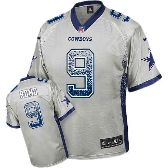 Men's Nike Dallas Cowboys 9 Tony Romo Elite Grey Drift Fashion NFL Jersey