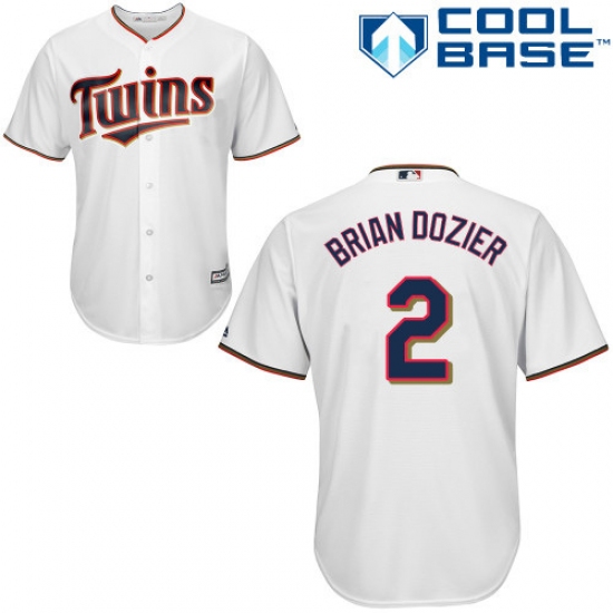 Men's Majestic Minnesota Twins 2 Brian Dozier Replica White Home Cool Base MLB Jersey