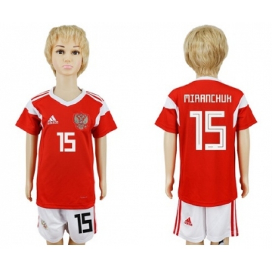 Russia 15 Miranchuk Home Kid Soccer Country Jersey