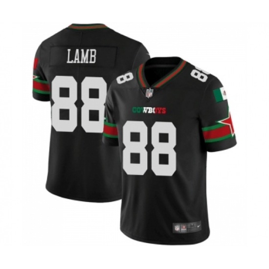 Men's Nike Dallas Cowboys 88 CeeDee Lamb Black Mexico Vapor Limited Stitched Football Jersey