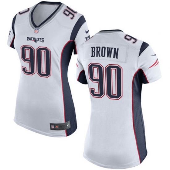 Women's Nike New England Patriots 90 Malcom Brown Game White NFL Jersey