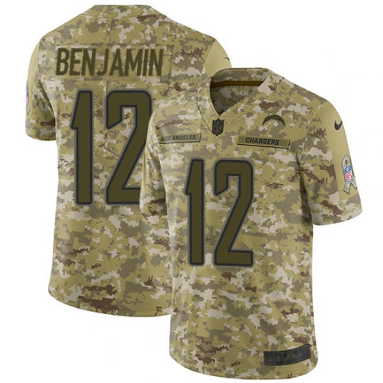 Youth Nike Los Angeles Chargers 12 Travis Benjamin Limited Camo 2018 Salute to Service NFL Jersey