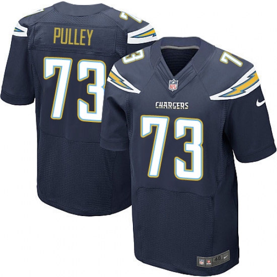 Men's Nike Los Angeles Chargers 73 Spencer Pulley Elite Navy Blue Team Color NFL Jersey