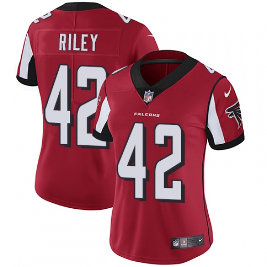 Women's Nike Atlanta Falcons 42 Duke Riley Red Team Color Vapor Untouchable Limited Player NFL Jersey