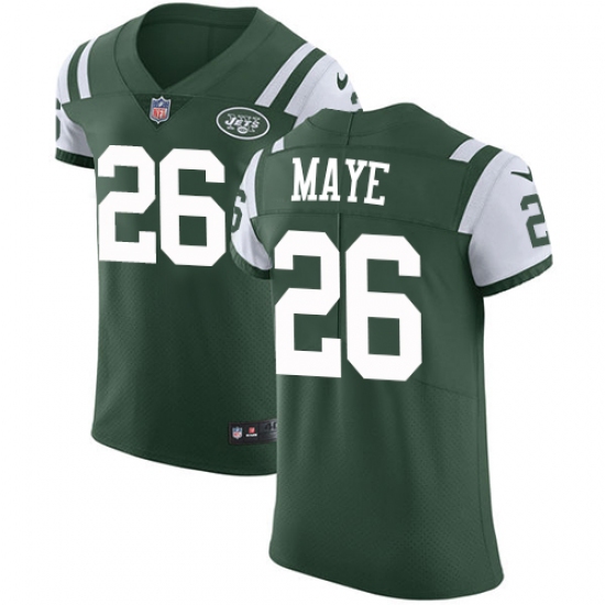 Men's Nike New York Jets 26 Marcus Maye Elite Green Team Color NFL Jersey