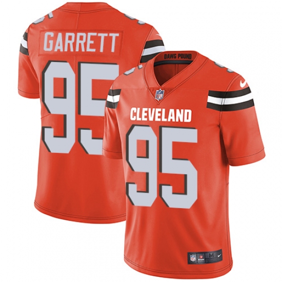 Men's Nike Cleveland Browns 95 Myles Garrett Orange Alternate Vapor Untouchable Limited Player NFL Jersey