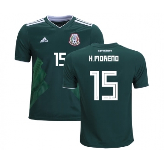Mexico 15 H.Moreno Home Kid Soccer Country Jersey