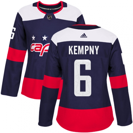 Women's Adidas Washington Capitals 6 Michal Kempny Authentic Navy Blue 2018 Stadium Series NHL Jersey