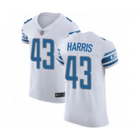 Men's Detroit Lions 43 Will Harris White Vapor Untouchable Elite Player Football Jersey