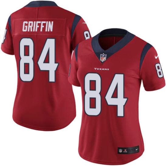 Women's Nike Houston Texans 84 Ryan Griffin Limited Red Alternate Vapor Untouchable NFL Jersey