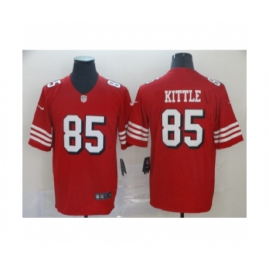Men's San Francisco 49ers 85 George Kittle Limited Red Rush Vapor Untouchable Football Jerseys