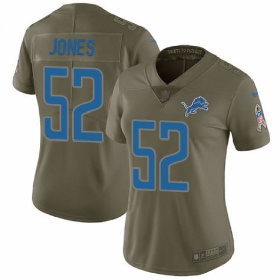 Women's Nike Detroit Lions 52 Christian Jones Limited Olive 2017 Salute to Service NFL Jersey