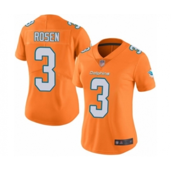 Women's Miami Dolphins 3 Josh Rosen Limited Orange Rush Vapor Untouchable Football Jersey
