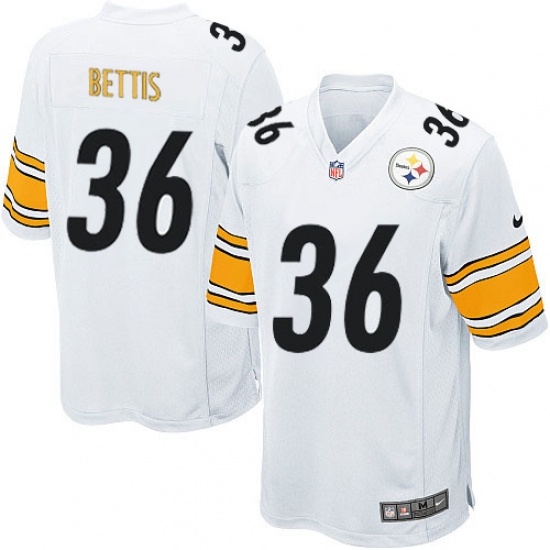 Men's Nike Pittsburgh Steelers 36 Jerome Bettis Game White NFL Jersey