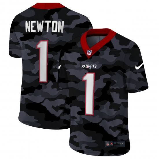 Men's New England Patriots 1 Cam Newton Camo 2020 Nike Limited Jersey
