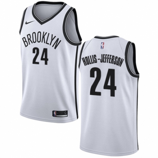 Men's Nike Brooklyn Nets 24 Rondae Hollis-Jefferson Swingman White NBA Jersey - Association Edition