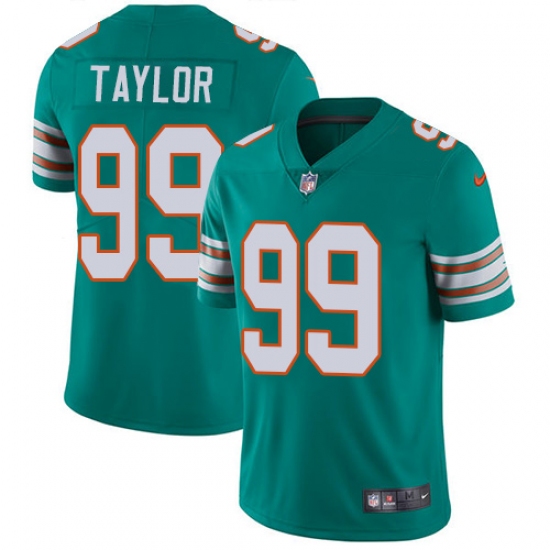 Youth Nike Miami Dolphins 99 Jason Taylor Aqua Green Alternate Vapor Untouchable Limited Player NFL Jersey
