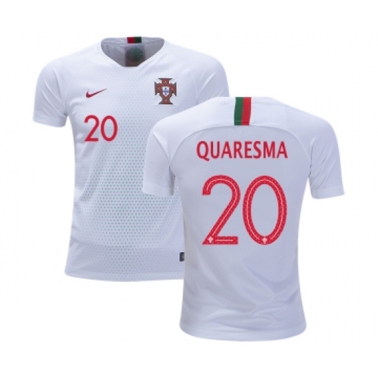 Portugal 20 Quaresma Away Kid Soccer Country Jersey