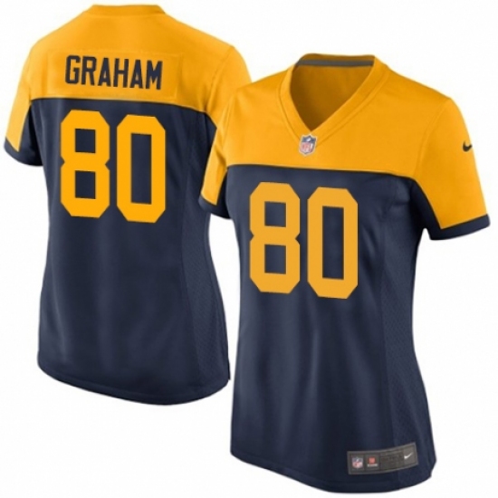 Women's Nike Green Bay Packers 80 Jimmy Graham Navy Blue Alternate Vapor Untouchable Elite Player NFL Jersey