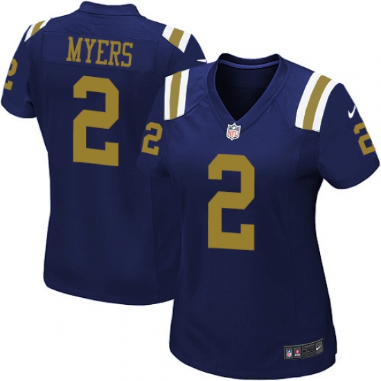 Women Nike New York Jets 2 Jason Myers Limited Navy Blue Alternate NFL Jersey