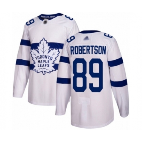Youth Toronto Maple Leafs 89 Nicholas Robertson Authentic White 2018 Stadium Series Hockey Jersey