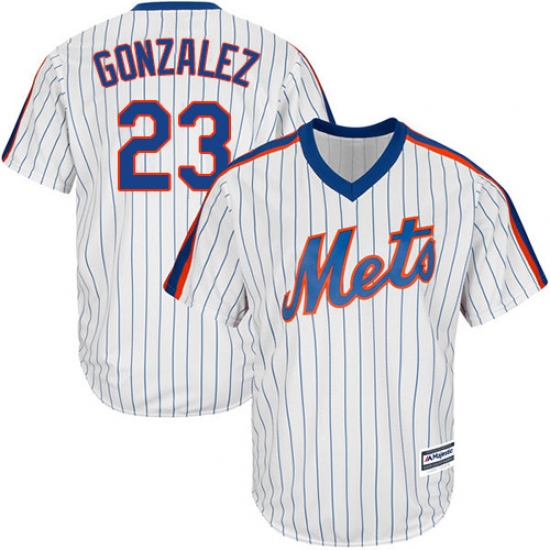 Men's Majestic New York Mets 23 Adrian Gonzalez Replica White Alternate Cool Base MLB Jersey