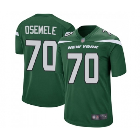 Men's New York Jets 70 Kelechi Osemele Game Green Team Color Football Jersey